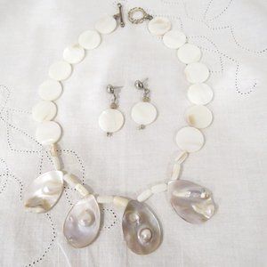 Mother of Pearl Abalone Necklace and Earrings
